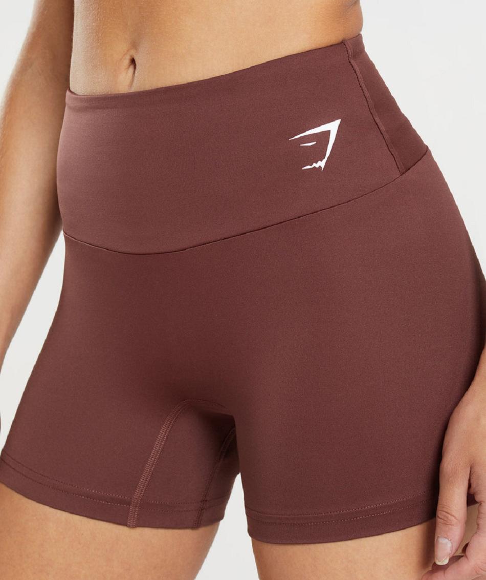 Pantalones Cortos Gymshark Entrenamiento Mujer Rosas Marrones | CO 2673JPQ